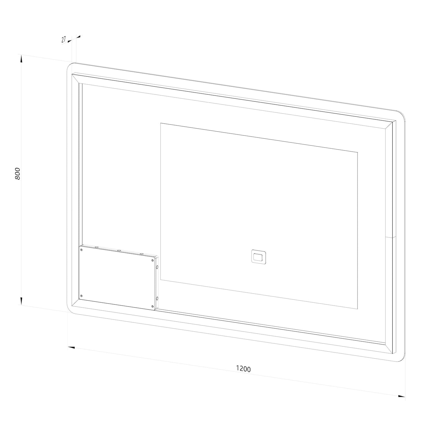 Rektangulært Spejl med LED-lys og Antidug 120x80 cm
