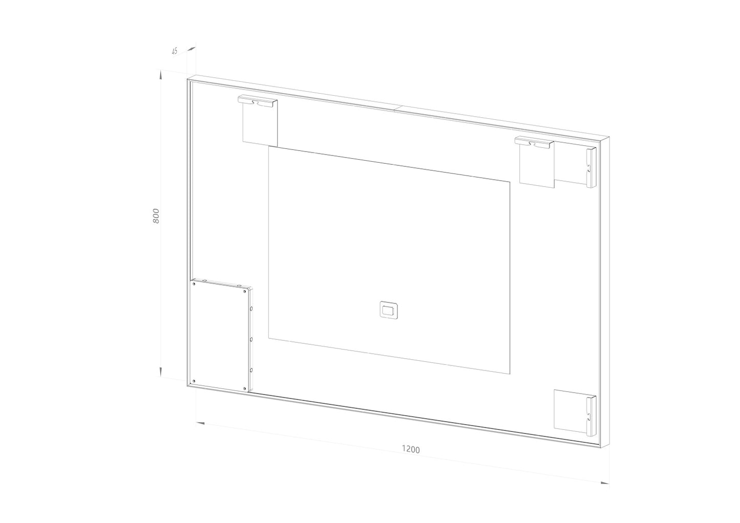 Rektangulært Spejl med LED-lys i Ramme og Antidug 120x80 cm, Sort Ramme