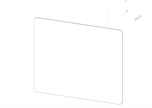 Rektangulært spejl på mål - Vandret