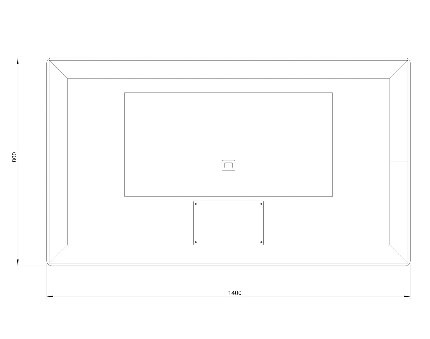 Firkantet Spejl med Frontlight LED-lys og Antidug 140x80 cm