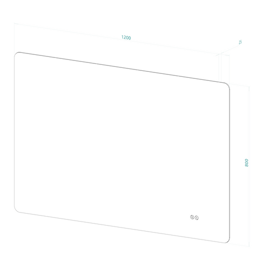 Rektangulært Spejl med LED-lys og Antidug 120x80 cm