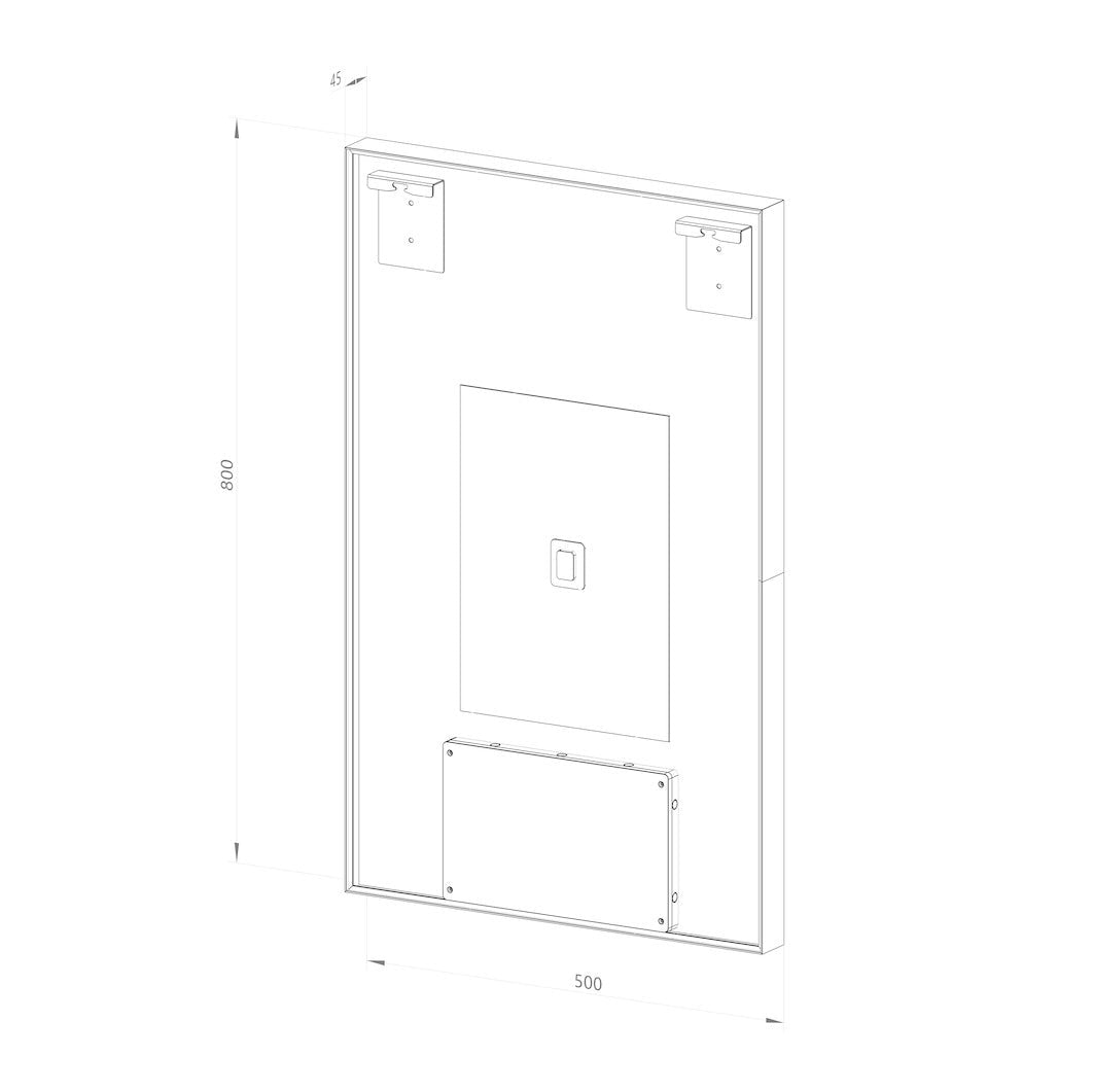 Rektangulært Spejl med LED-lys i Ramme og Antidug 50x80 cm, Sort Ramme