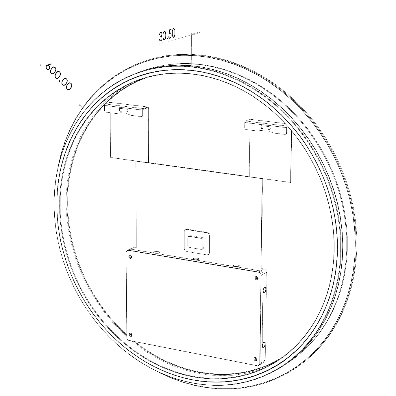 Rundt LED spejl med Antidug Ø 60 cm