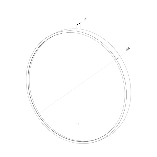 Rundt Spejl med LED-lys i Ramme og Antidug Ø60, Guld Ramme