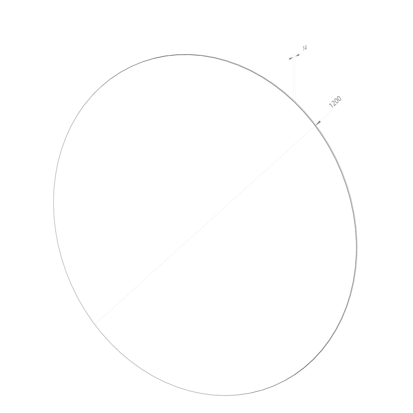Rundt spejl Ø120 cm