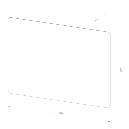 Rektangulært Spejl 120x80 cm