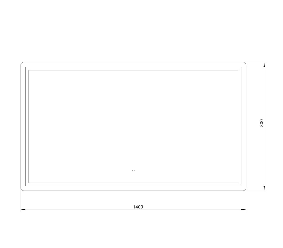 Firkantet Spejl med Frontlight LED-lys og Antidug 140x80 cm
