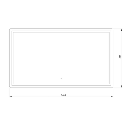 Firkantet Spejl med Frontlight LED-lys og Antidug 140x80 cm