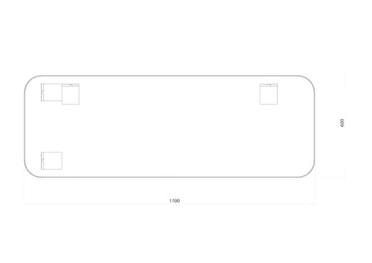 Stort Spejl 170x60 cm - Sort Ramme