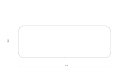 Stort Spejl 170x60 cm - Sort Ramme