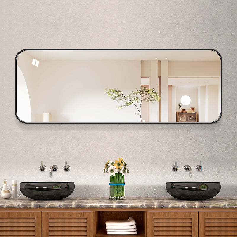 Stort Spejl 170x60 cm - Sort Ramme