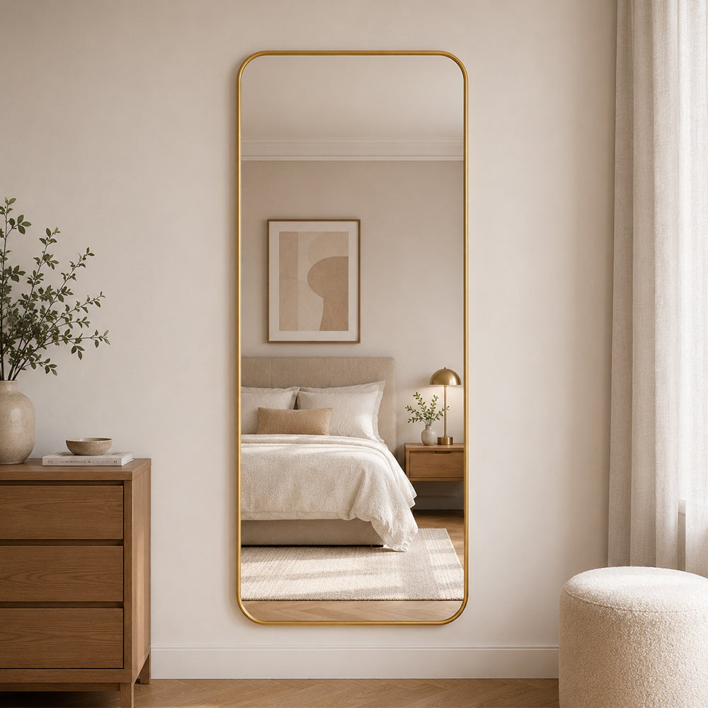 Helfigur spejl 60x170 cm - Guld ramme