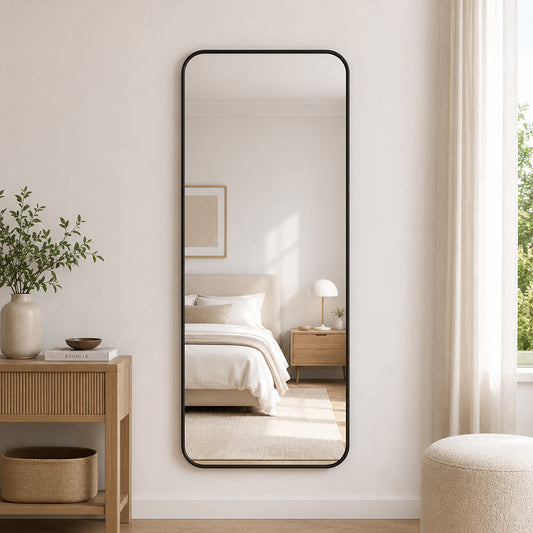 Helfigur Spejl 60x170 cm - Sort Ramme