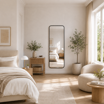 Helfigur Spejl 60x170 cm - Sort Ramme
