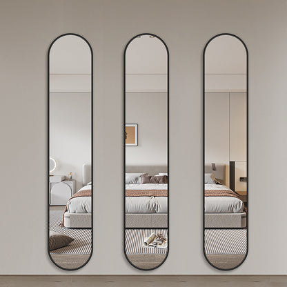 Sæt med 3 spejle. Ovale 26x160 cm med elegant sort ramme. Tilbud på spejle