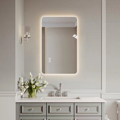 Rektangulært Spejl med LED-Lys og Antidug 50x80 cm