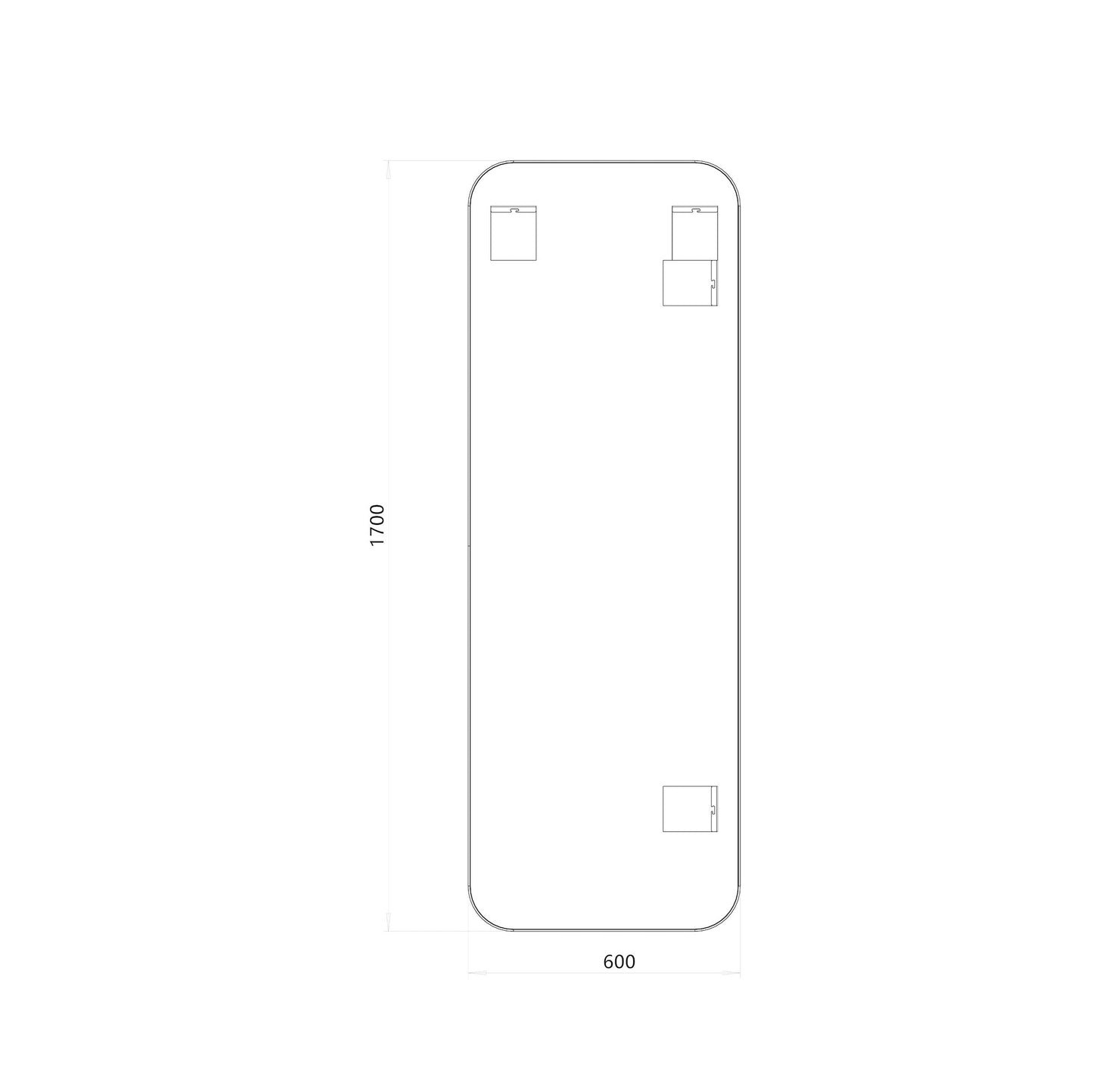 Helfigur spejl 60x170 cm - Guld ramme