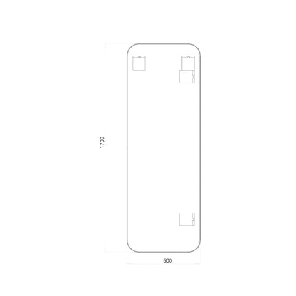 Helfigur spejl 60x170 cm - Guld ramme