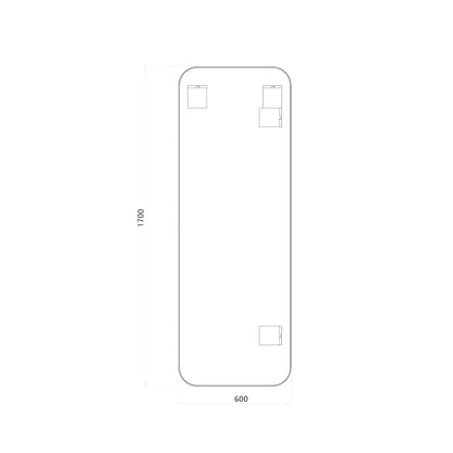 Helfigur Spejl 60x170 cm - Sort Ramme