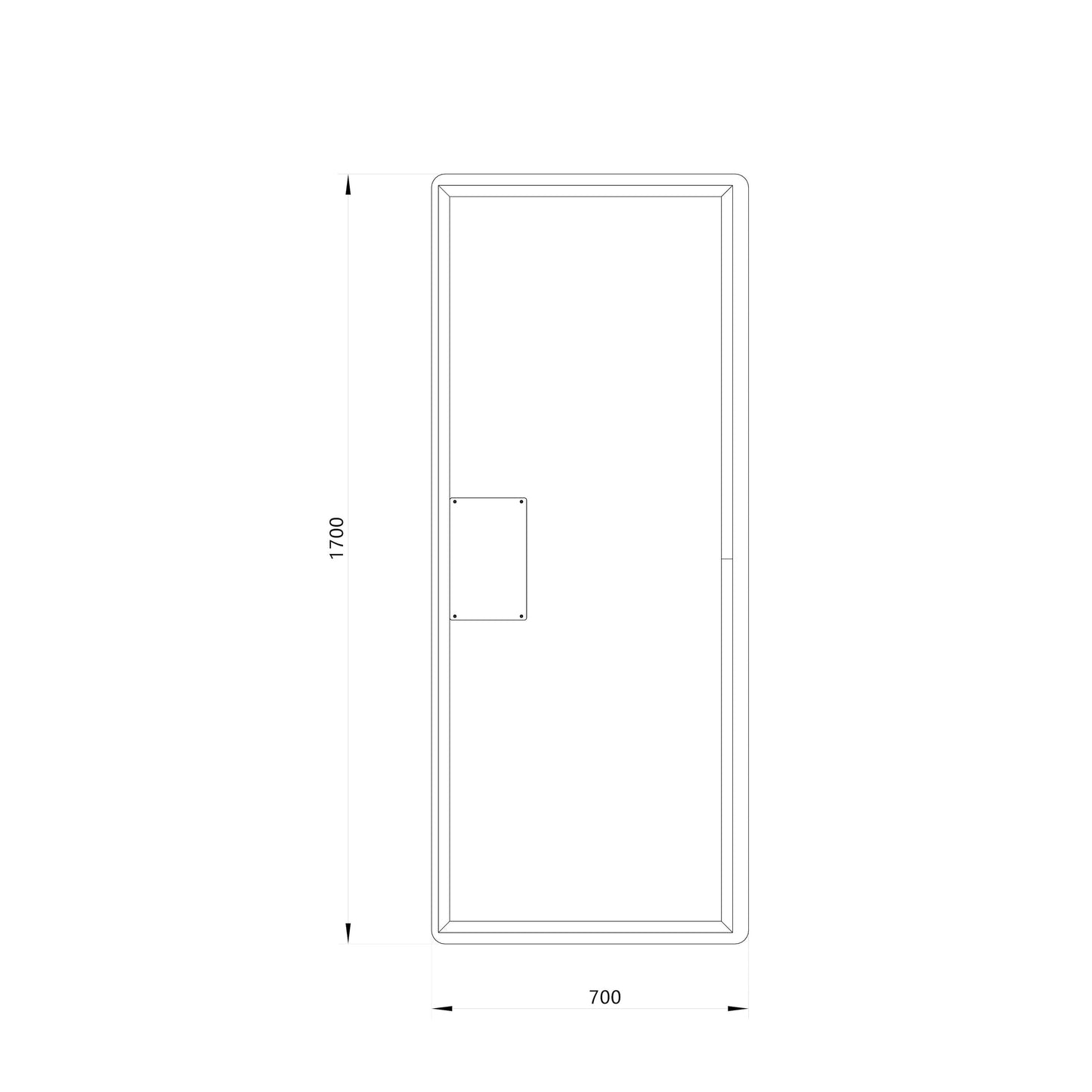 Helfigur Spejl med LED-lys 70x170 cm