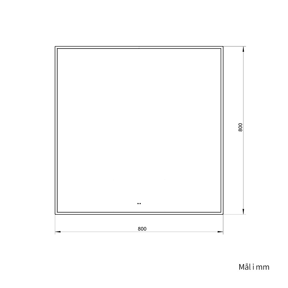 Firkantet Spejl med LED-lys i Ramme og Antidug 80x80 cm, Guld Ramme