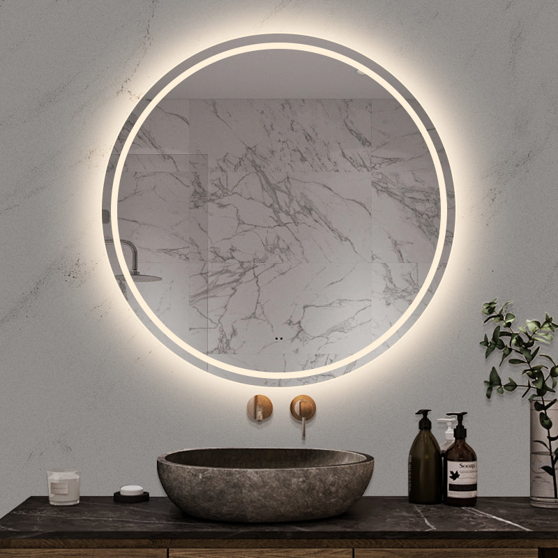 Rundt Spejl med LED-lys (front + backlight) og Antidug Ø100 cm