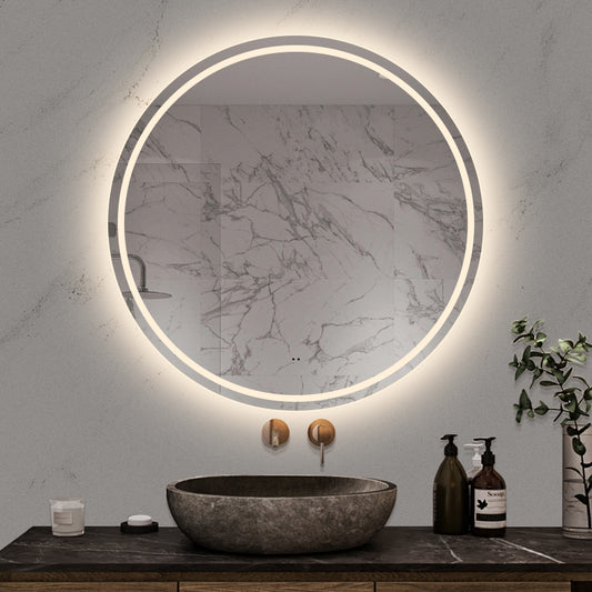 Rundt Spejl med LED-lys (front + backlight) og Antidug Ø100 cm