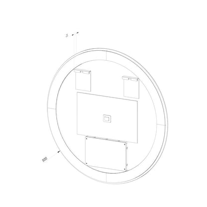 Rundt Spejl med LED-lys (front + backlight) og Antidug Ø80 cm