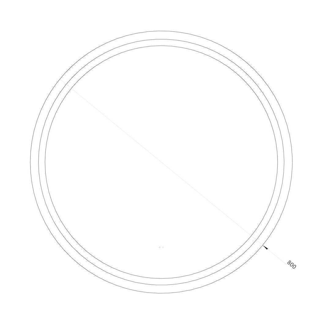 Rundt Spejl med LED-lys (front + backlight) og Antidug Ø80 cm