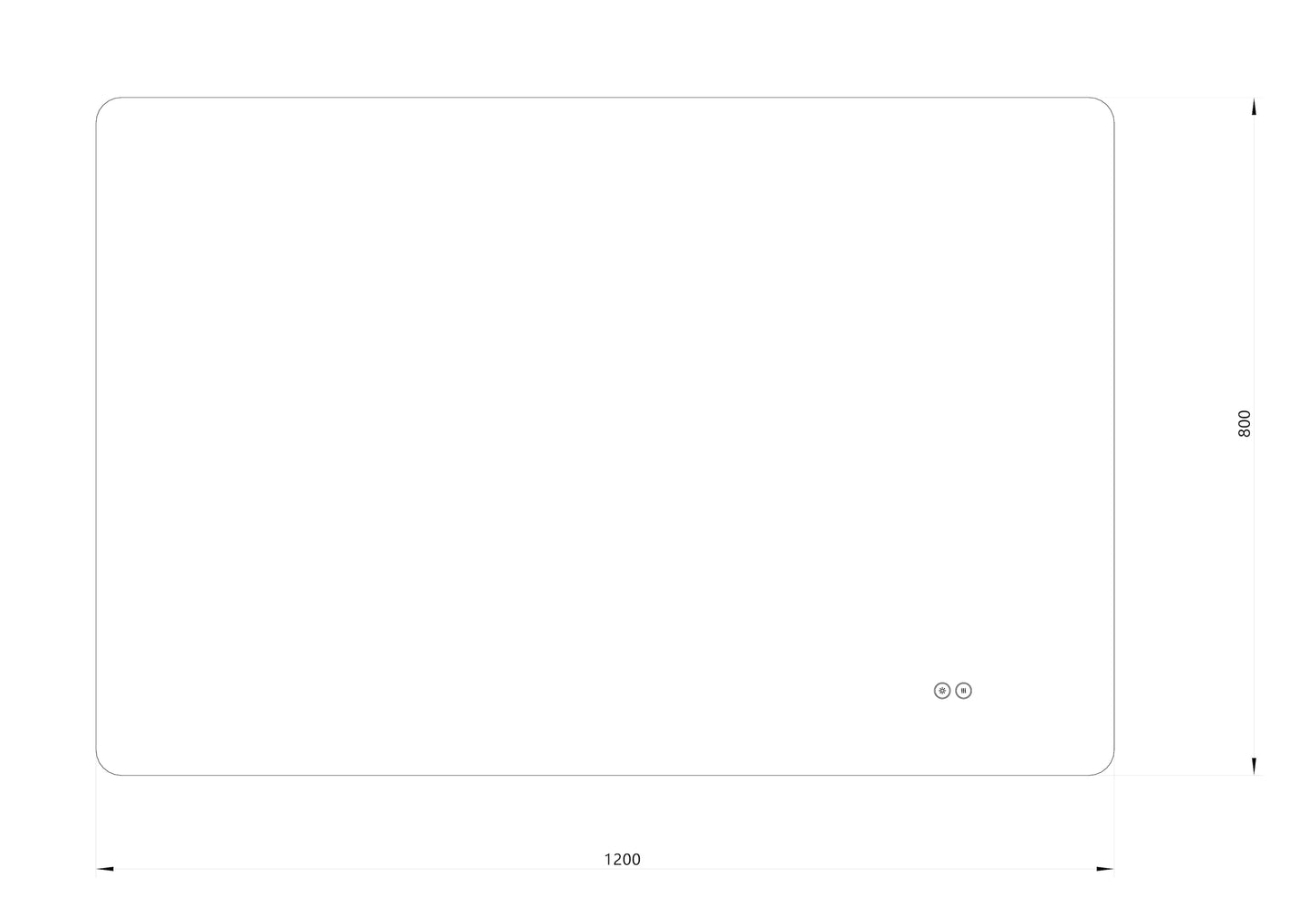 Rektangulært Spejl med LED-lys og Antidug 120x80 cm