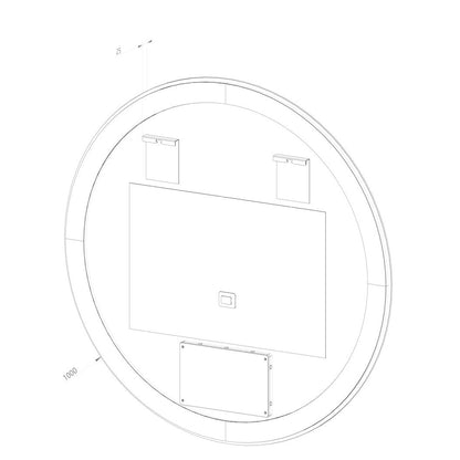 Rundt Spejl med LED-lys (front + backlight) og Antidug Ø100 cm