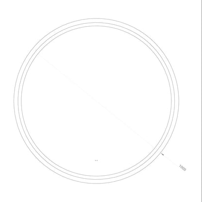 Rundt Spejl med LED-lys (front + backlight) og Antidug Ø100 cm