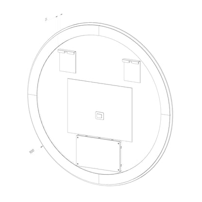 Rundt Spejl med LED-lys (front + backlight) og Antidug Ø90 cm