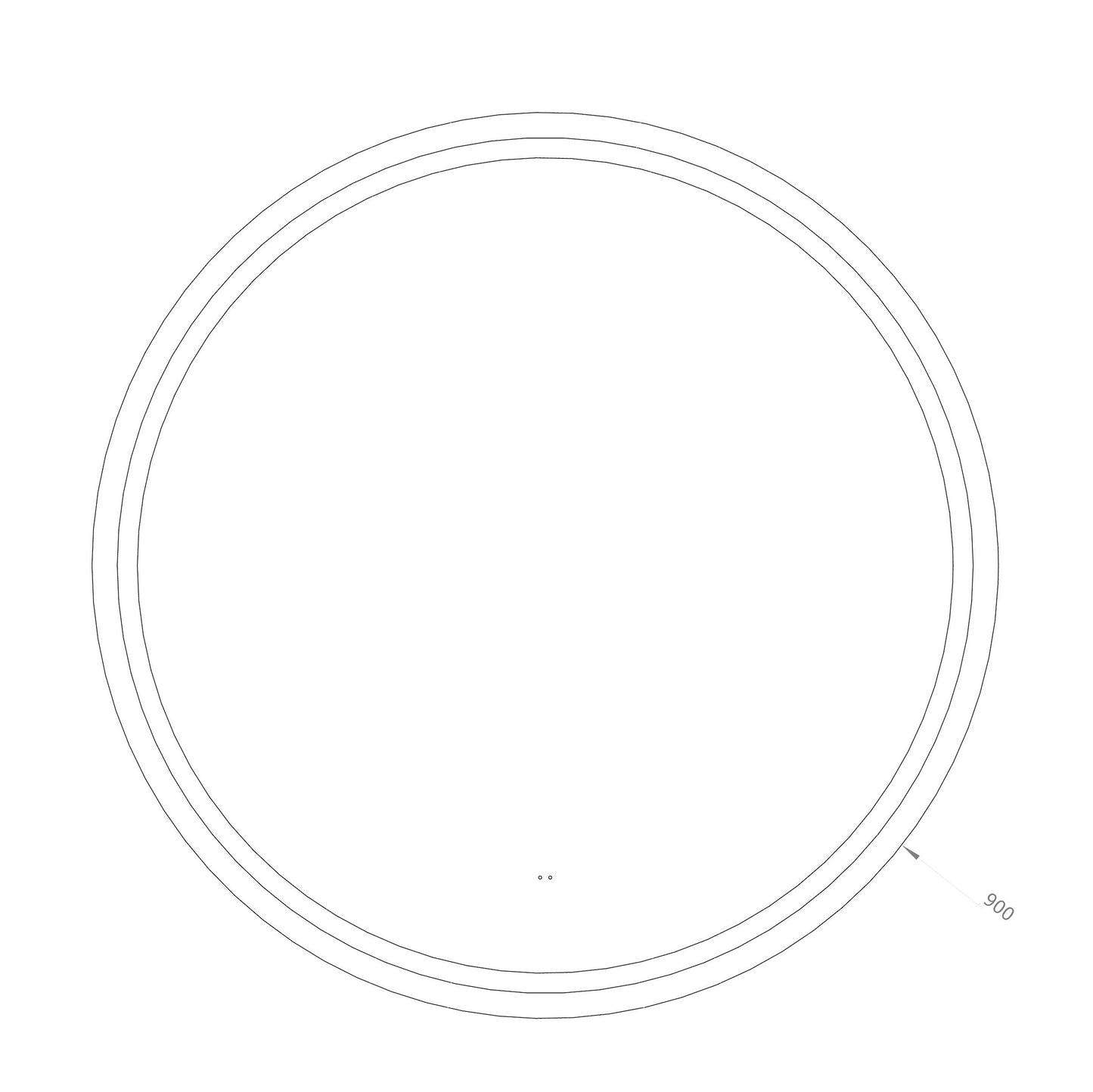 Rundt Spejl med LED-lys (front + backlight) og Antidug Ø90 cm