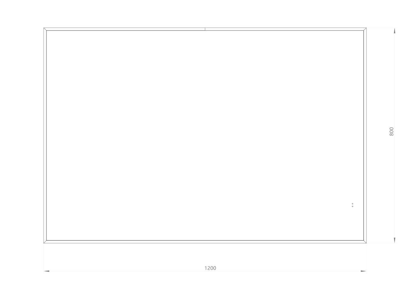 Rektangulært Spejl med LED-lys i Ramme og Antidug 120x80 cm, Sort Ramme