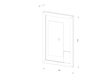 Firkantet Spejl med Frontlight LED-lys og Antidug 80x120 cm