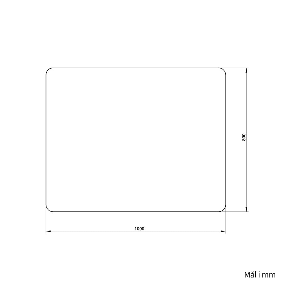 Rektangulært Spejl 100x80 cm