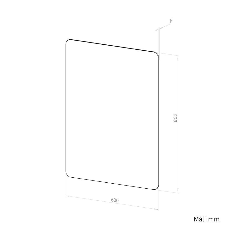 Rektangulært Spejl 60x80 cm