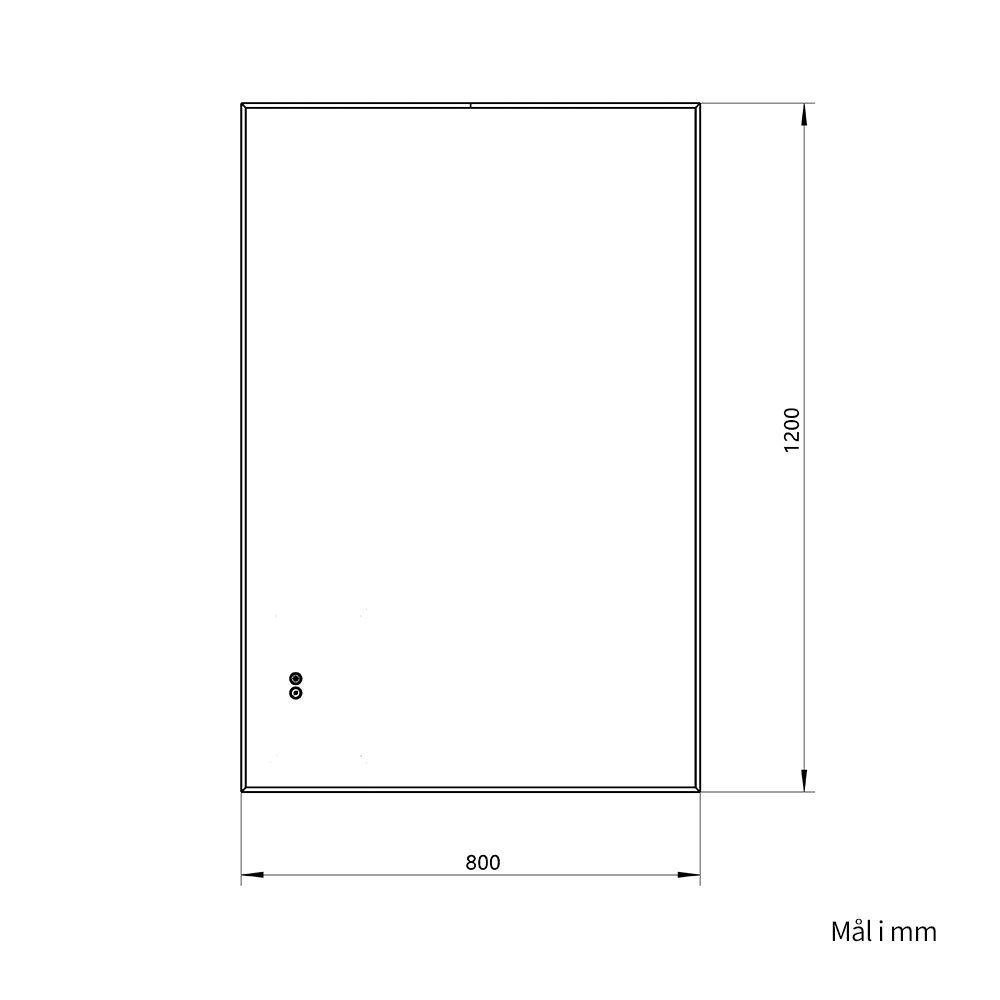 Rektangulært Spejl med LED-lys og Antidug 80x120 cm - Guld ramme 90º