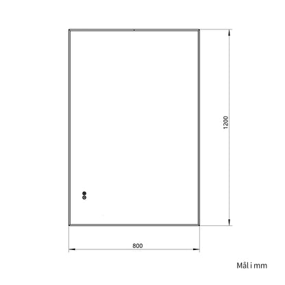 Rektangulært Spejl med LED-lys og Antidug 80x120 cm - Guld ramme 90º