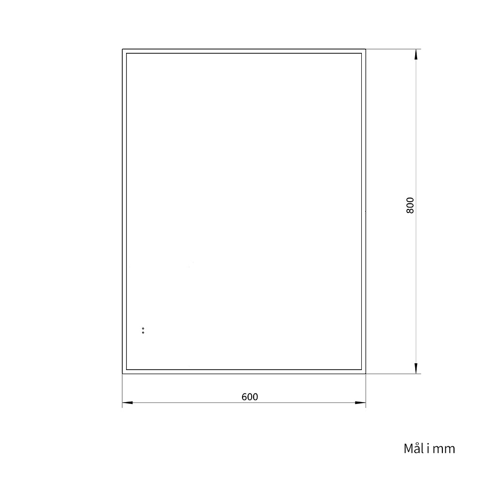 Rektangulært Spejl med LED-lys i Ramme og Antidug 60x80 cm, Guld Ramme