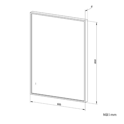 Rektangulært Spejl med LED-lys i Ramme og Antidug 60x80 cm, Guld Ramme