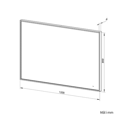 Rektangulært Spejl med LED-lys i Ramme og Antidug 120x80 cm, Guld Ramme