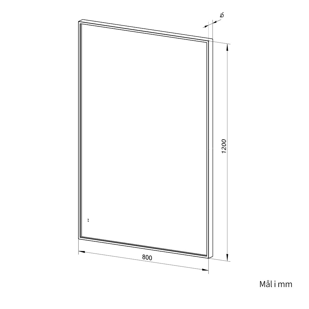 Rektangulært Spejl med LED-lys i Ramme og Antidug 80x120 cm, Guld Ramme