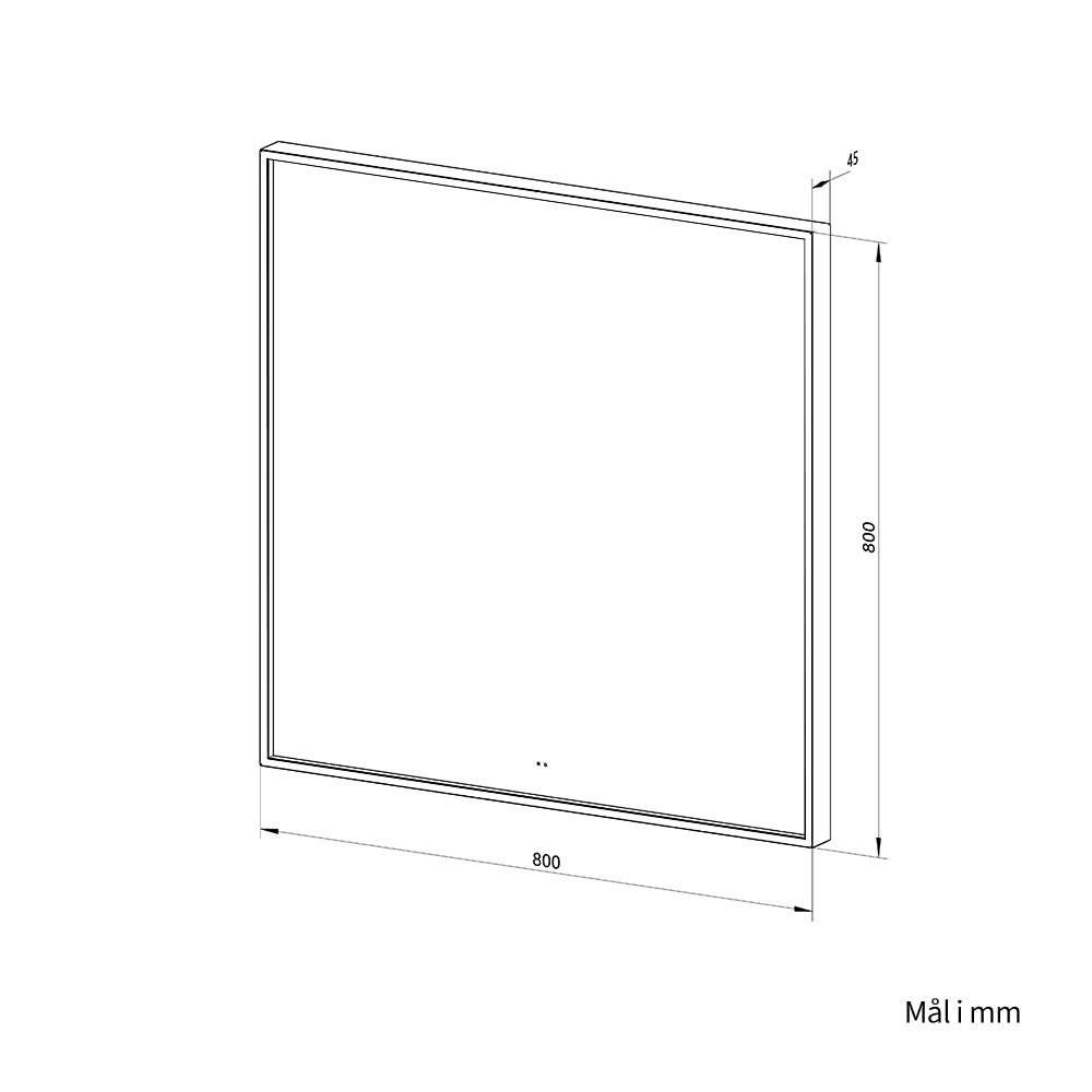 Firkantet Spejl med LED-lys i Ramme og Antidug 80x80 cm, Guld Ramme