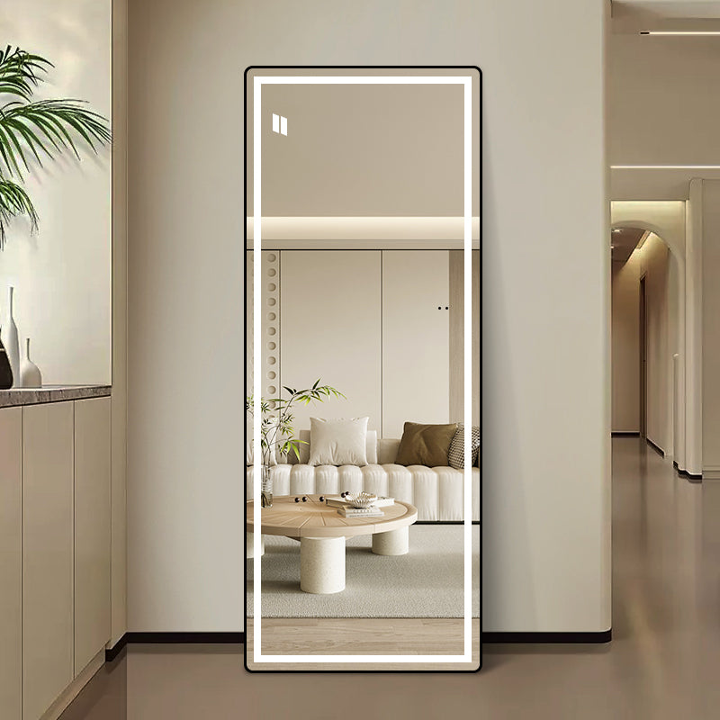 Helfigur Spejl med LED-lys 65x165 cm til både gulv og væg