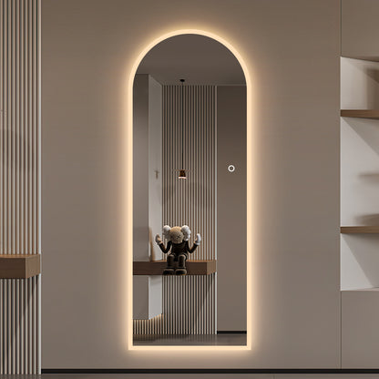 Helfigur Spejl med LED-lys 65x170 cm, buet top