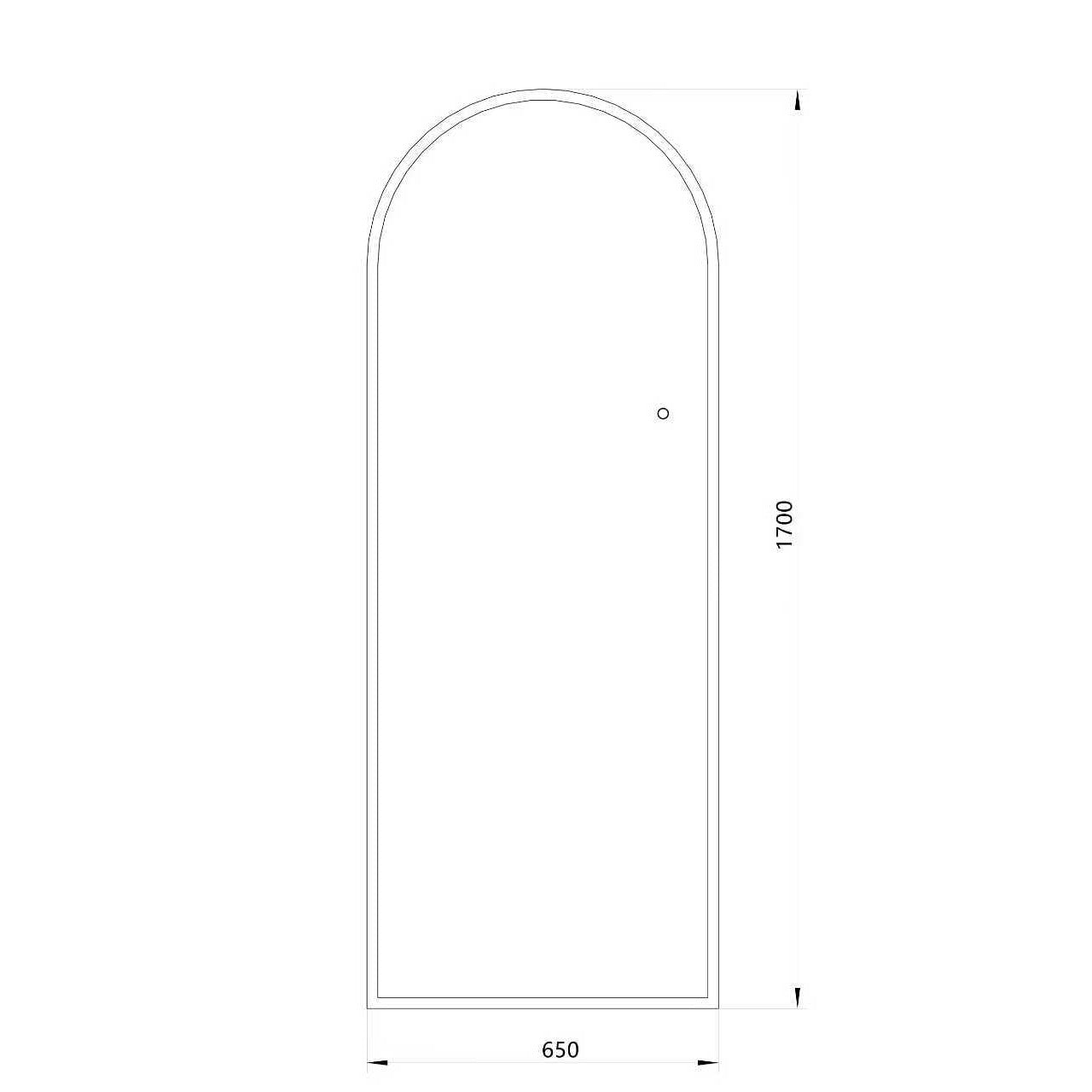 Helfigur Spejl med LED-lys 65x170 cm, buet top