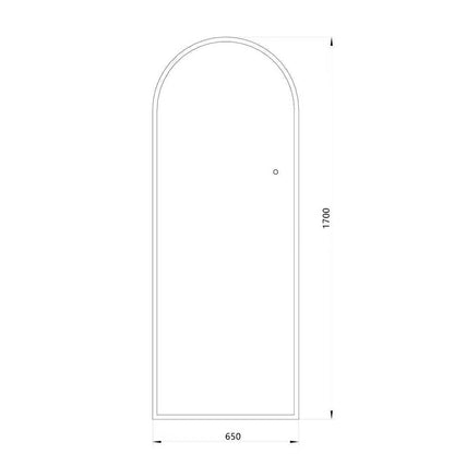 Helfigur Spejl med LED-lys 65x170 cm, buet top