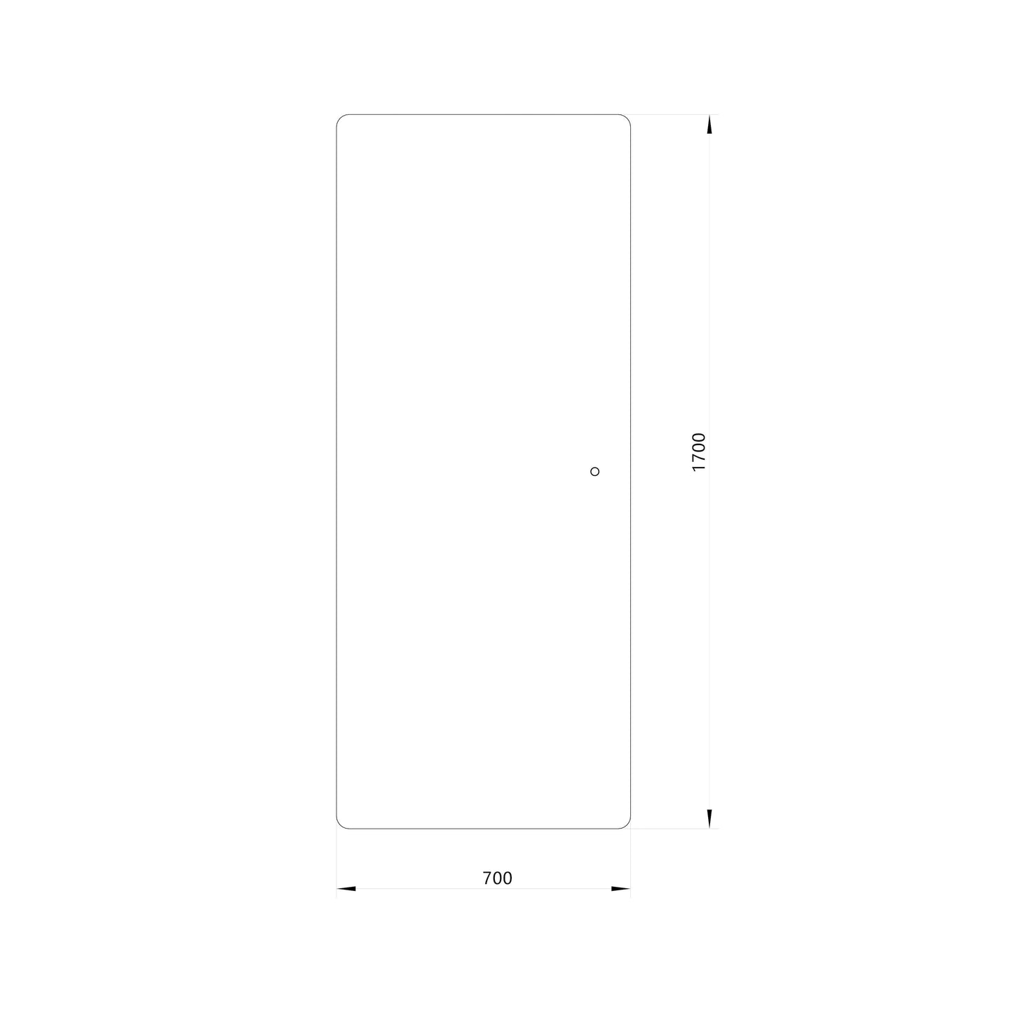 Helfigur Spejl med LED-lys 70x170 cm